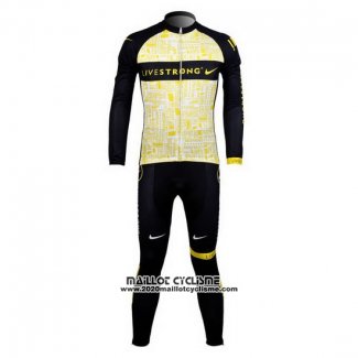 2012 Maillot Ciclismo Livestrong Jaune Manches Longues et Cuissard